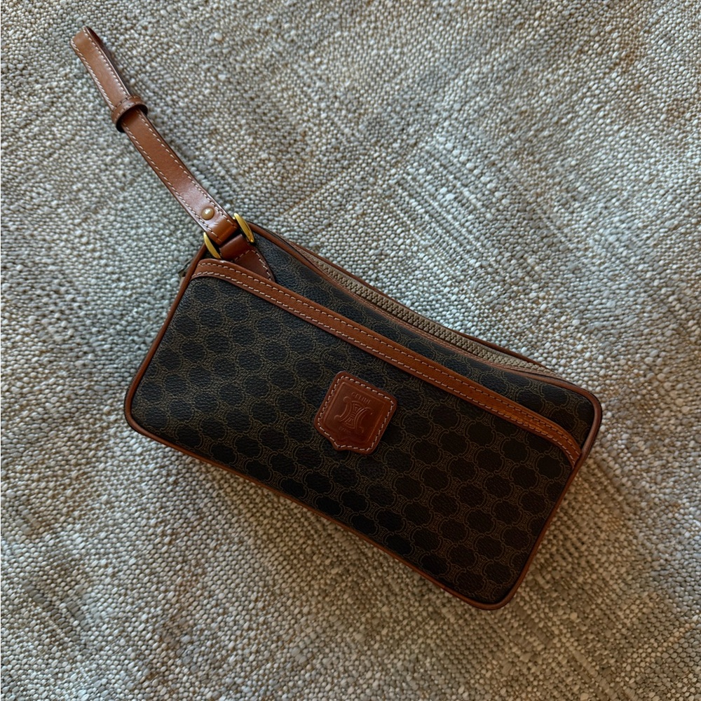 Celine Brown Macadam Rectangular Shape Clutch And… - image 1